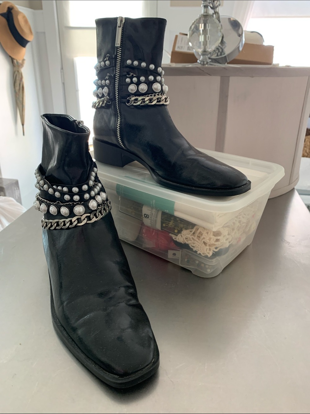 Zara Black Booties - Size 38